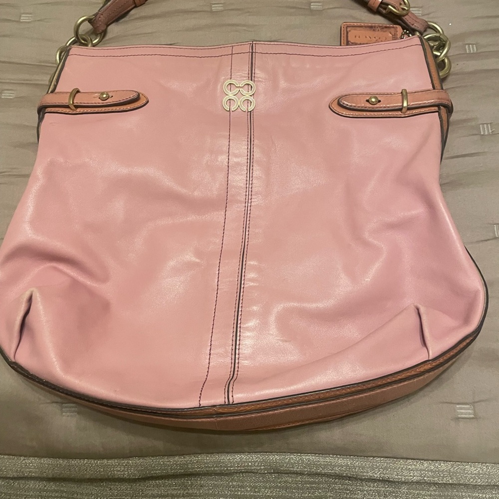 Coach Pink Leather Shoulder Bag